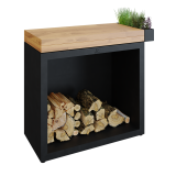 Butcher Block Storage 90 Black Teak Wood.png